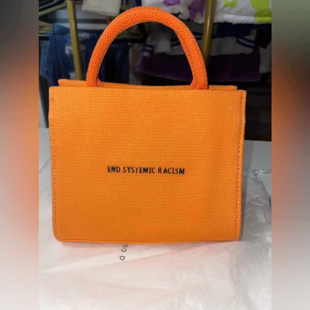 Brandon Blackwood End Systemic Racism (ERS) Tote.- Tangerine Orange
